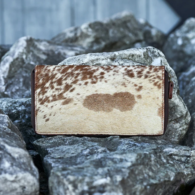 Double Sided Cowhide Women's Clutch Wallet