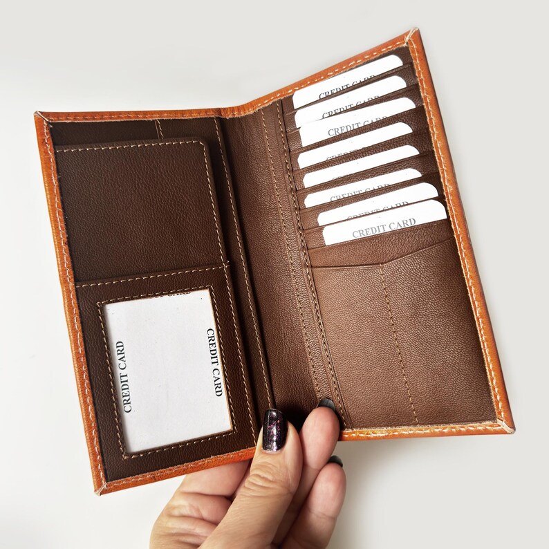 Artisan Tall Men's Genuine Leather Wallet with Traditional Hand-Carved Embossing