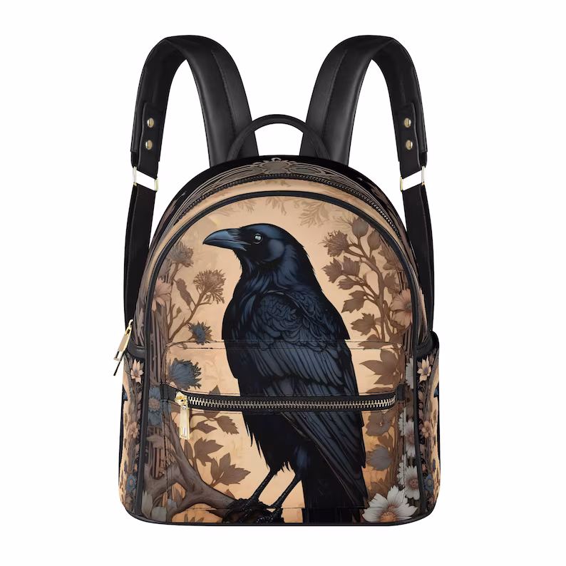 Dark Witchy Vegan Leather Backpack PU Backpack Mini Backpack Cute Bags for Girls Women Gift Bags