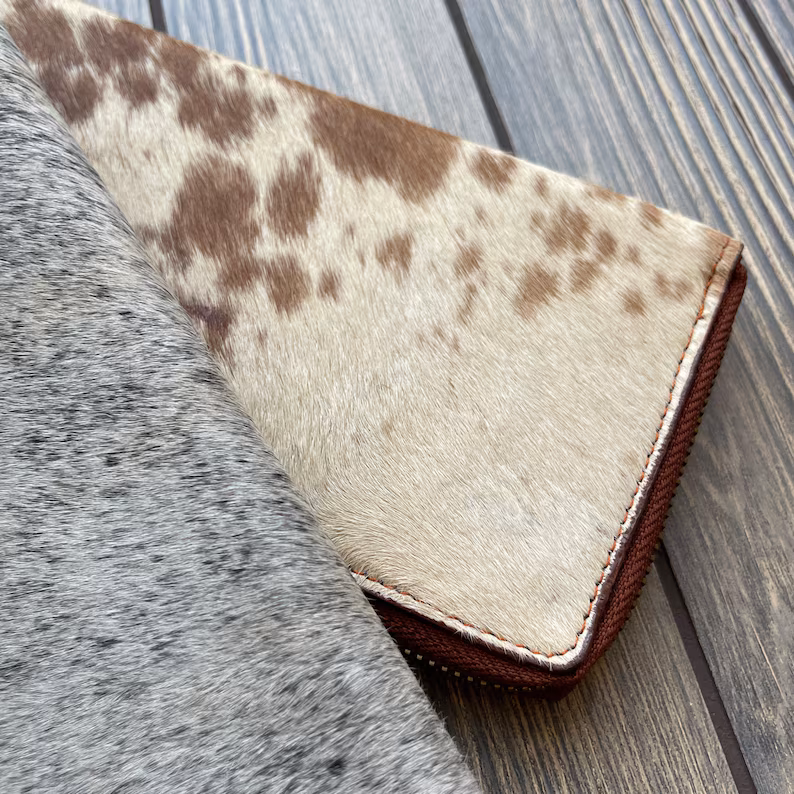 Double Sided Cowhide Women's Clutch Wallet