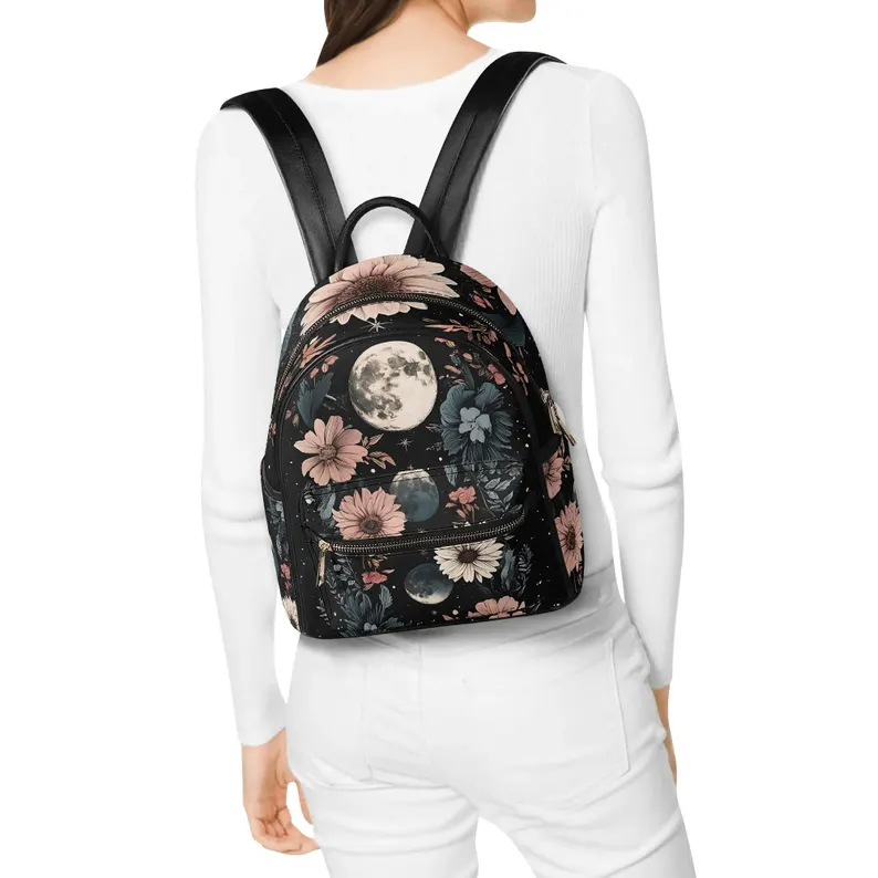 Designer Bag Flowers PU Leather Backpack