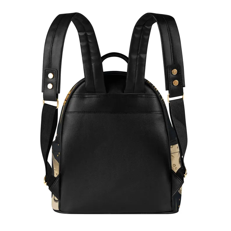 Sun Moon Love PU Leather Backpack
