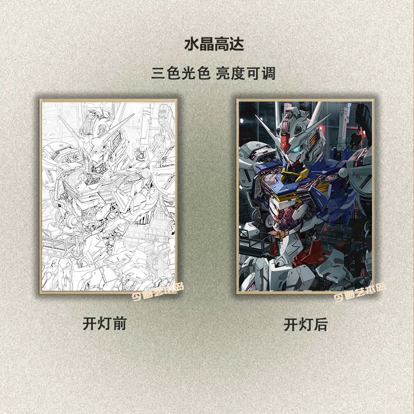 动漫高达灯光画充电抖音同款创意发光画ins卧室床头小夜灯氛围灯