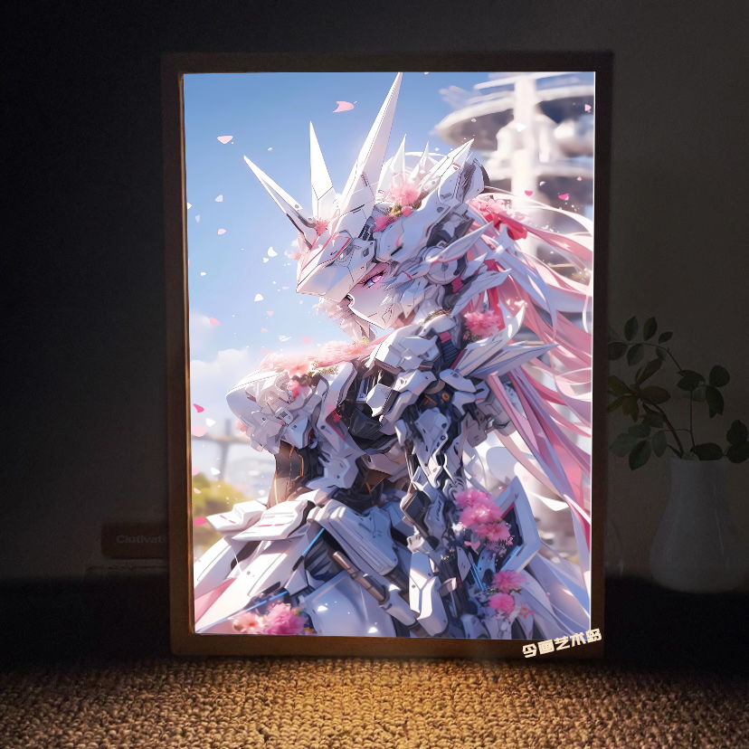 动漫高达灯光画充电抖音同款创意发光画ins卧室床头小夜灯氛围灯