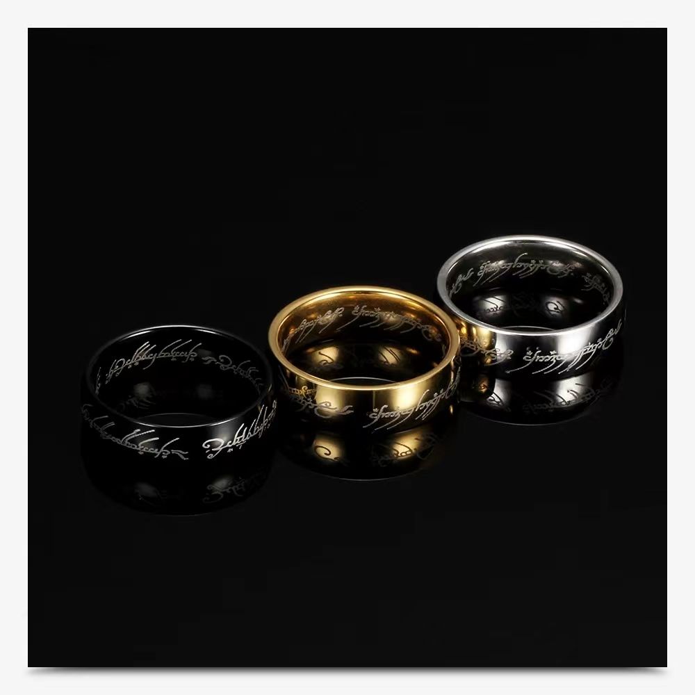 魔戒戒指爆款指环王至尊魔戒同款原版个性男定制刻字戒指男款霸气