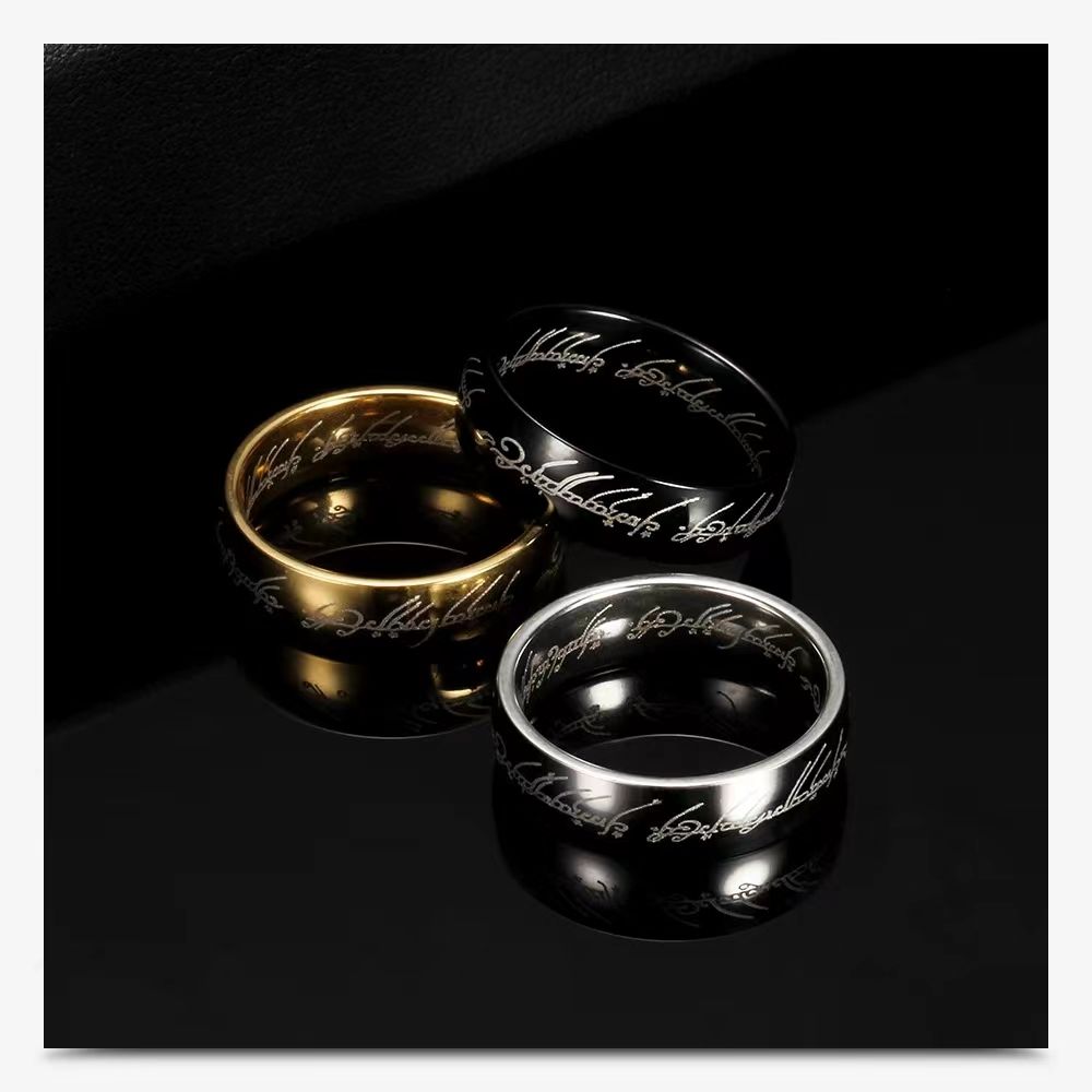 魔戒戒指爆款指环王至尊魔戒同款原版个性男定制刻字戒指男款霸气