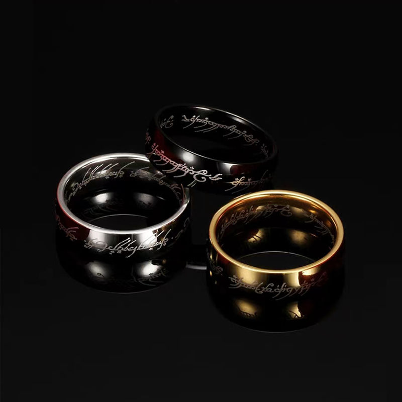 魔戒戒指爆款指环王至尊魔戒同款原版个性男定制刻字戒指男款霸气