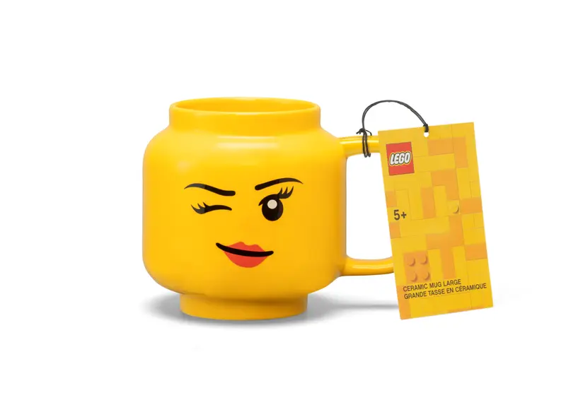 Large Winking Girl Ceramic Mug