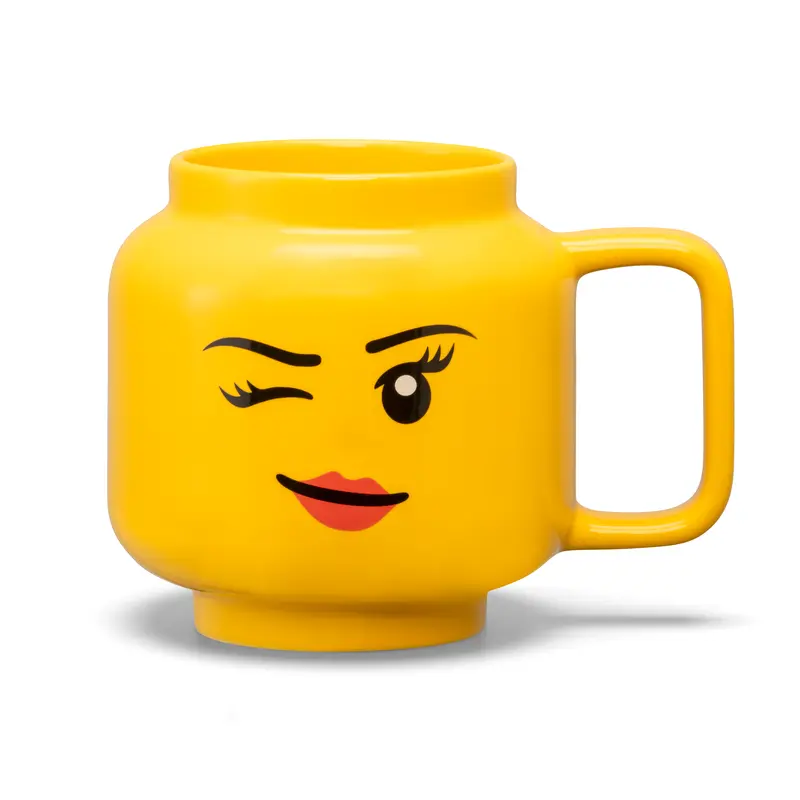 Large Winking Girl Ceramic Mug