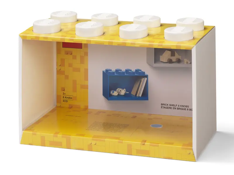 8-Stud Brick Shelf – White