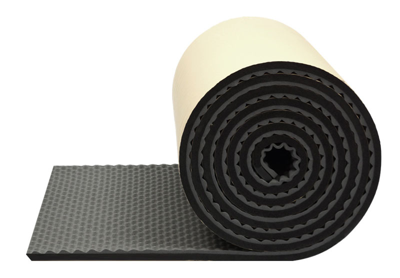 ロール波型吸音材 【厚さ50mm×幅1m×長さ10m 】ロールタイプ 波型 耐火 難燃性 ラバーフォーム 粘着テープ 防音シート デッドニング カーオーディオ 制振 振動 壁 車