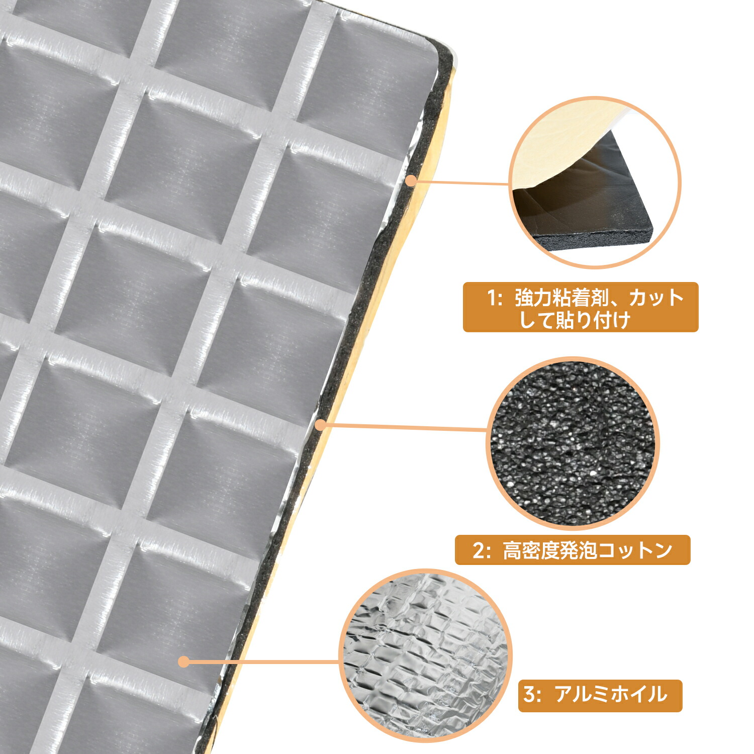 断熱シート 【厚さ20mm×幅1m×長さ10m】 車 断熱材 断熱マット 車用 防音 断熱 難燃性試験済み