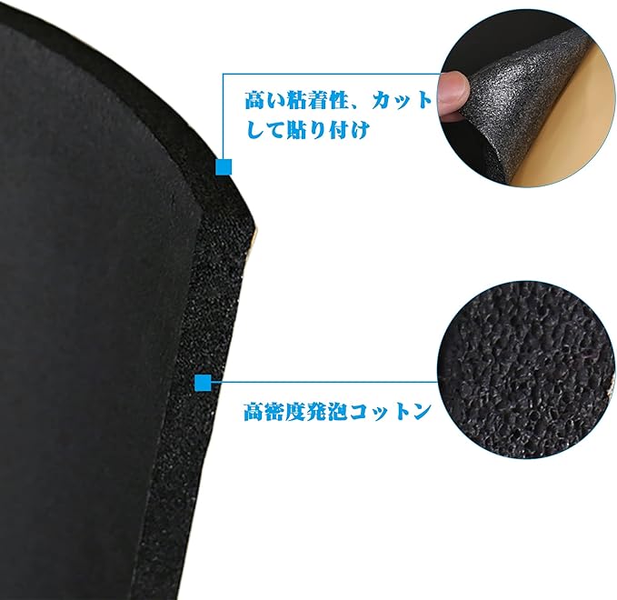 遮音防音材料【厚さ20mm×幅1m×長さ10m】 車 断熱材 断熱マット 車用 防音 断熱 難燃性試験済み