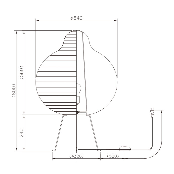 RAI-7557 美濃和紙 提灯スタンドランプ｜フットスイッチ式
