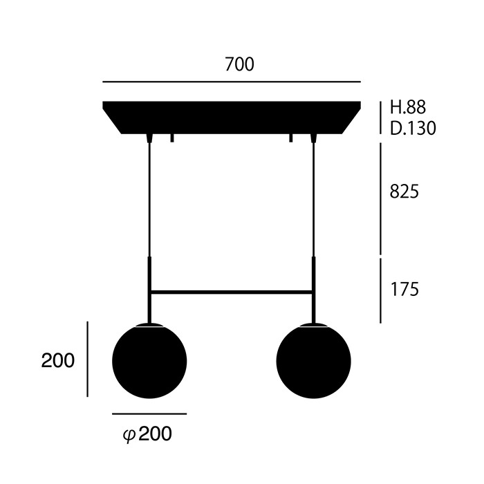 SB-2 2灯・80W ペンダントライト｜ホワイト