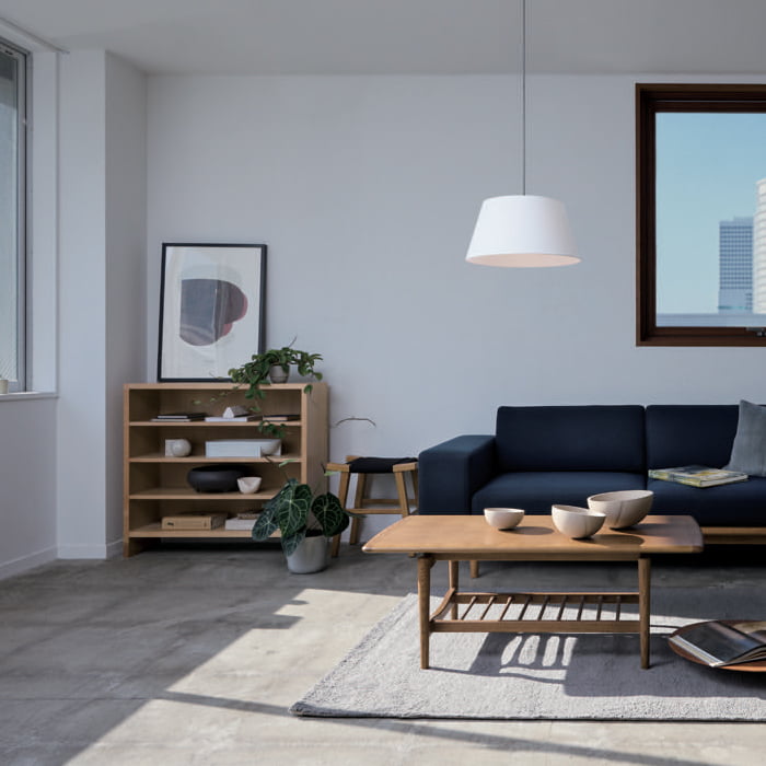 Espresso-shallow fabric ペンダントライト｜ホワイト