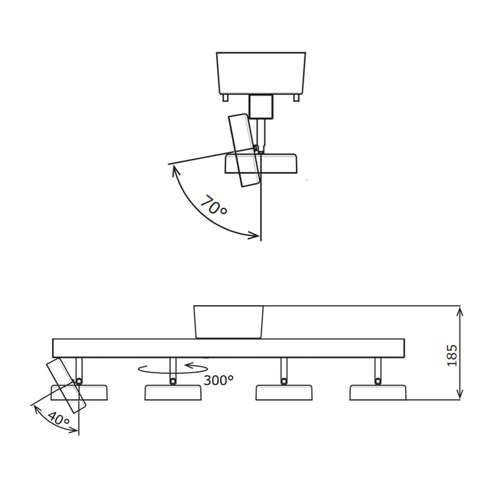 MANI リモコン式 シーリングスポットライト・調光調色｜ブロンズ