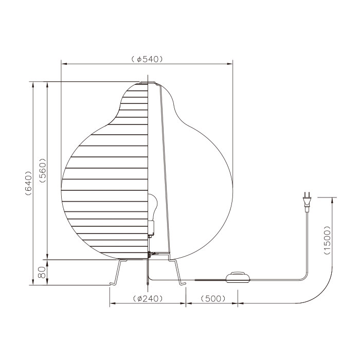 RAI-7560 美濃和紙 提灯スタンドランプ｜フットスイッチ式