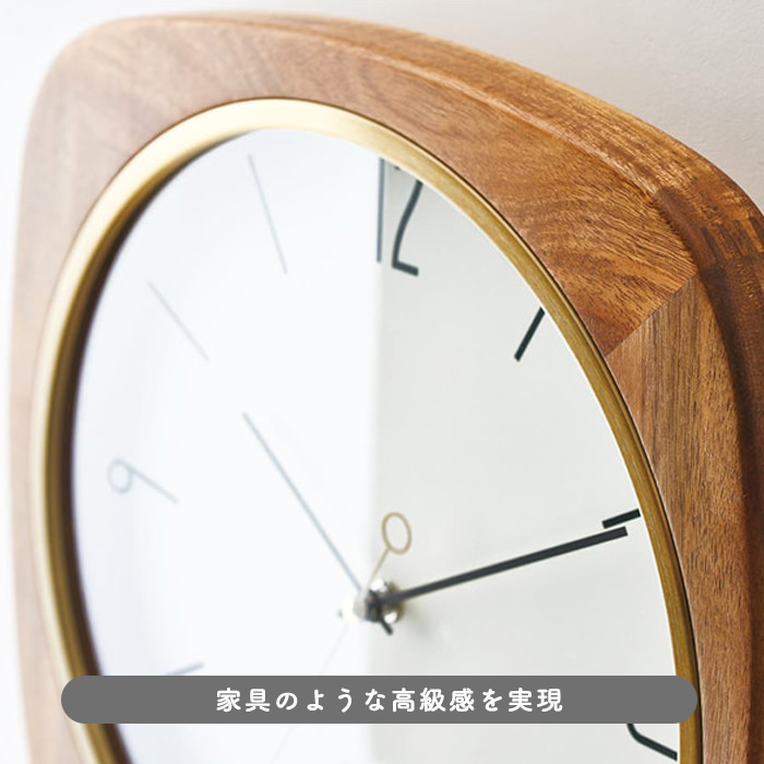 wood frame アンティーク調ウォールクロック・スイープムーブメント式