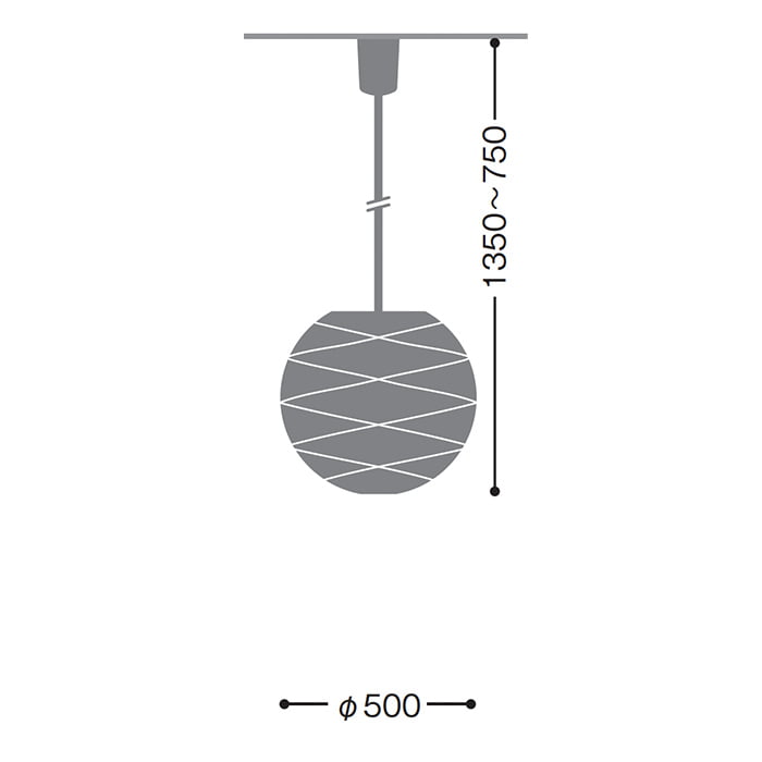 和風 提灯ペンダントライト・幅500
