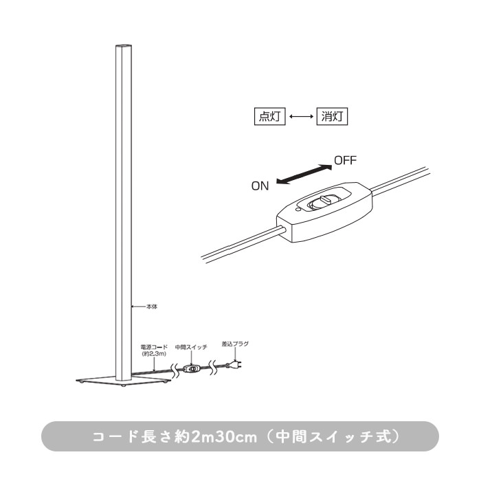 led-line・ホワイト フロアスタンドライト | 間接照明