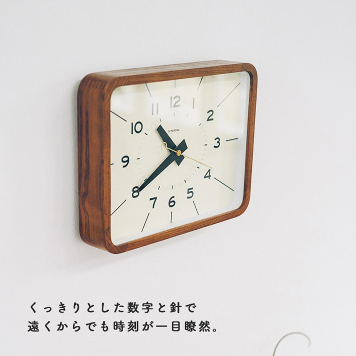 Retro wood frame 壁掛け時計・スイープムーブメント式