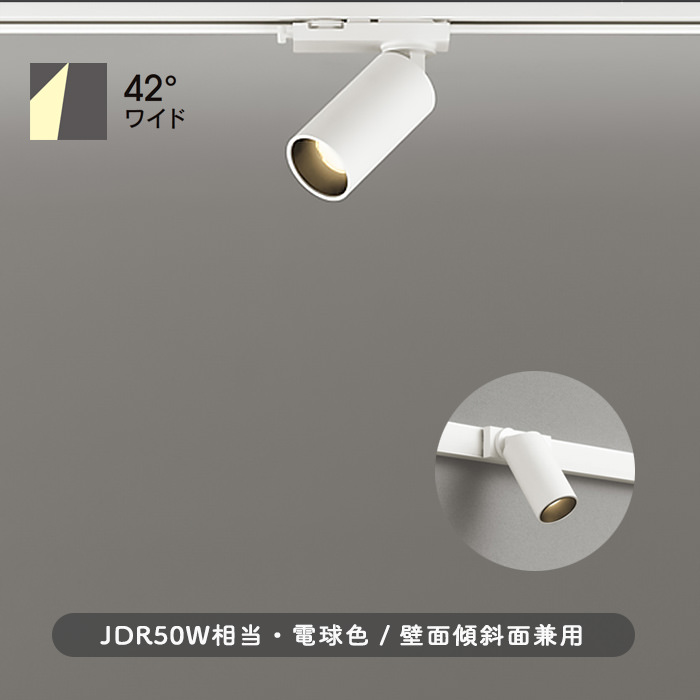 MINI-42° スポットライト ホワイト・JDR50W相当 | ダクトレール用