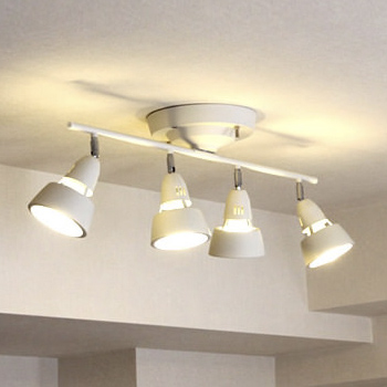 リモコン式 シーリングスポットライト・10~12畳 ホワイト