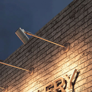 エクステリア ロングアームスポットライト 50W・防雨 看板照明 | シルバー