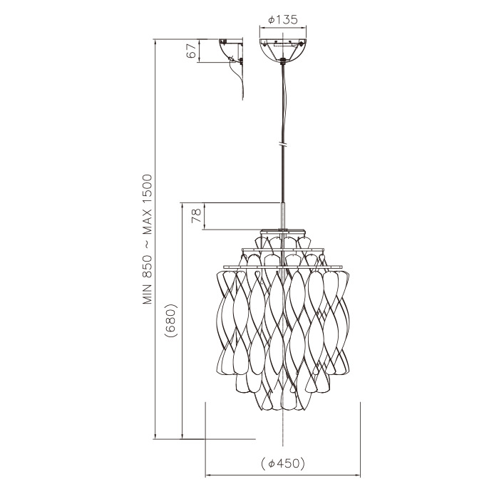 SPIRAL MINI ペンダントライト・Silver｜VERPAN