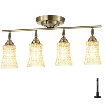 Amaretto アンバーガラス 4灯シーリングランプ