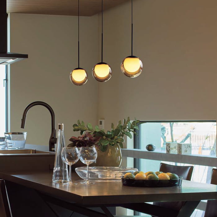 MORE STYLE Φ120・ペンダントライト｜アンバーガラス