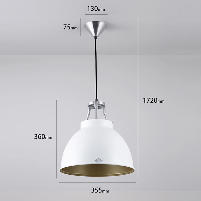 Titan Size-1 ペンダントライト・ホワイト/ゴールド | Original BTC