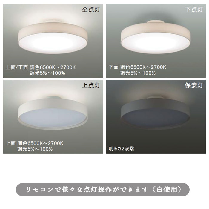 布製 間接光シーリングライト~12畳・チャコールグレー リモコン式