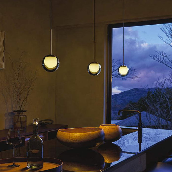 MORE STYLE Φ120・スモークガラス ペンダントライト｜ダクトレール用