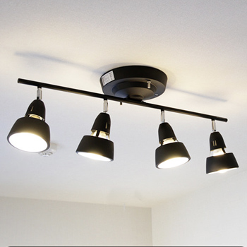 リモコン式 シーリングスポットライト・6-8畳 ブラック