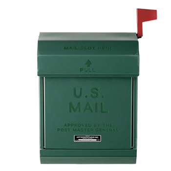 US Mail box2 ロゴ入りポスト | グリーン