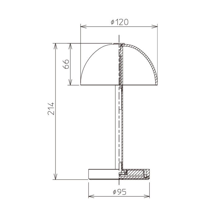 ポータブルスタンドライト・真鍮色メッキ｜充電式