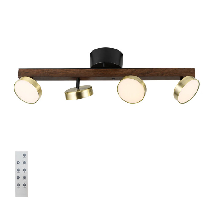 MANI リモコン式 シーリングスポットライト・調光調色｜ゴールド