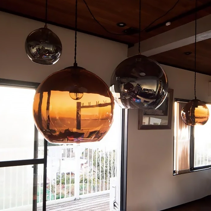 MIRROR1 Φ200 ペンダントライト｜ミラーグレー