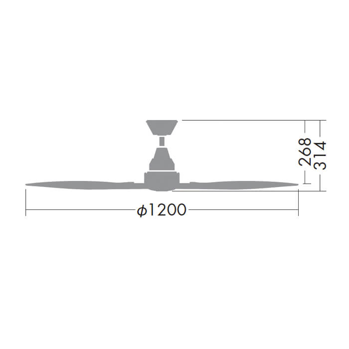 インテリアファン｜Φ1200・リモコン・ブラック