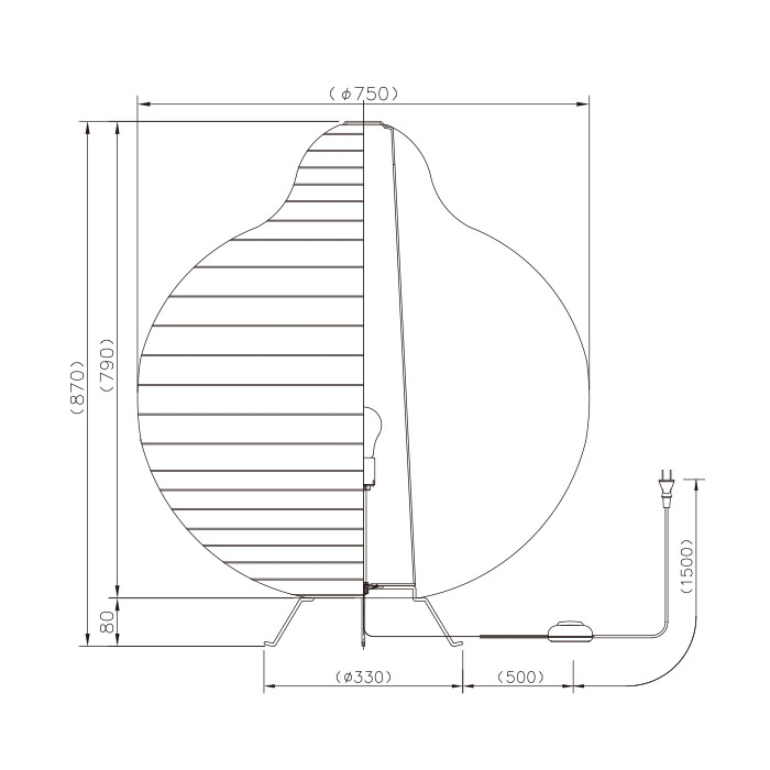 RAI-7559 美濃和紙 提灯スタンドランプ｜フットスイッチ式