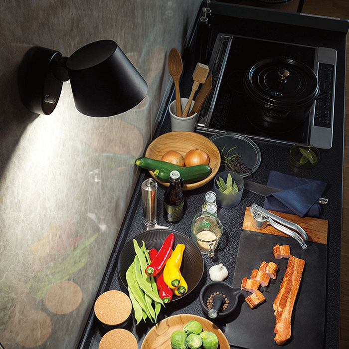 キッチンスポットライト 手元スイッチ・昼白色 60W相当｜ブラック