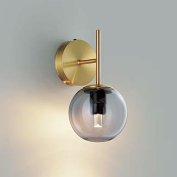 Urban Sphere 真鍮色・スモークガラス ウォールランプ・LED 60W｜上下兼用