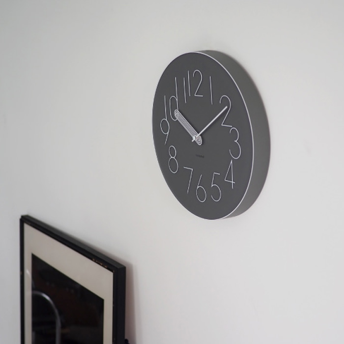 Bork 壁掛け時計 グレー・スイープムーブメント