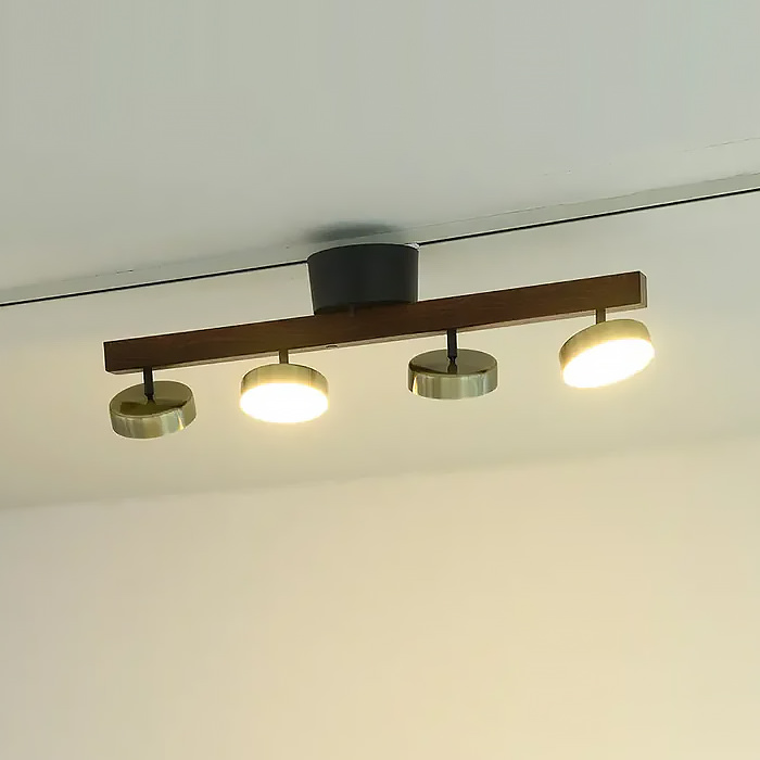 MANI リモコン式 シーリングスポットライト・調光調色｜ゴールド