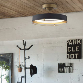 ヴィンテージモダン リモコン式 シーリングライト ~12畳・ブラック色