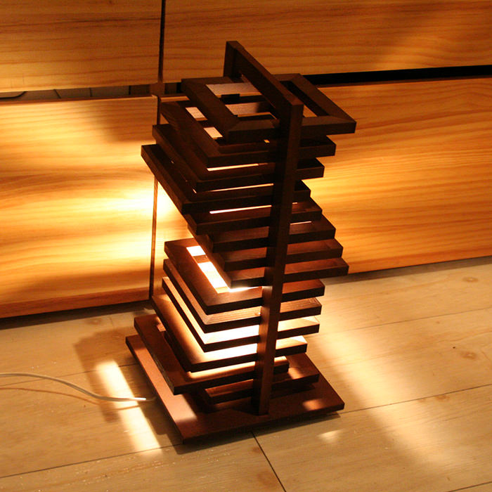 Hikidashi モダン スタンドライト・ダークブラウン