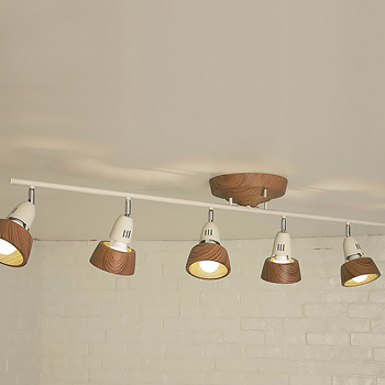 リモコン式 6灯シーリングスポット ベージュ×ホワイト・8~12畳