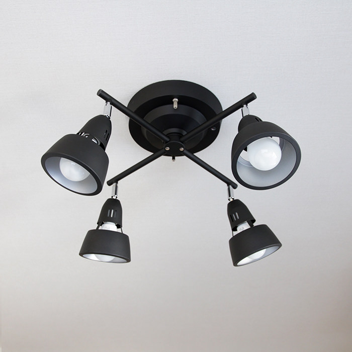 リモコン式 クロスシーリングスポット・ 6-8畳 | ブラック [生産終了]